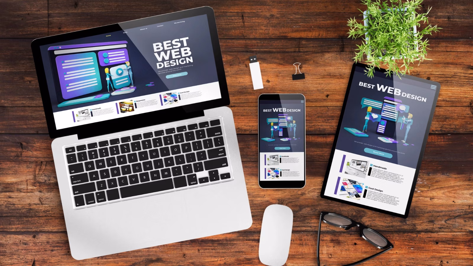 Modern website on laptop