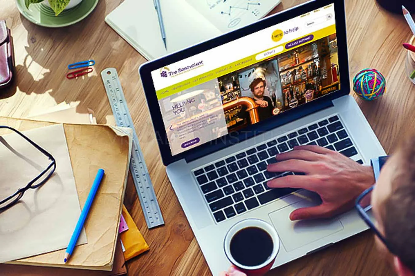 Person designing website UI